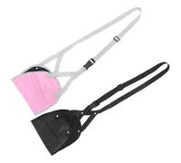 WEKADRIN Reposapiés de Viaje Tipo Hamaca para Avión y Tren Ajustable y Portátil Color Negro y Rosa Bolsa de Transporte Soporte Cómodo para Piernas Vuelos y Transporte Público