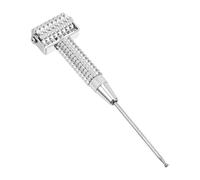 WEKADRIN Rodillo de Resorte de Cobre para Masaje Facial y Auriculoterapia, Masajeador Portátil Plateado Detección de Puntos para Uso en Clínica Casa