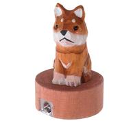WEKADRIN Sacapuntas Manual Agujero de Madera Diseño de Shiba Inu Sacapuntas Portátil para Accesorio Kawaii para Escritorio Escolar y Dibujo Divertido y Compacto