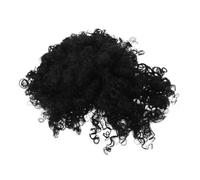 WEKADRIN Short Afro Curly Wig para Mujer Peluca Sintética con Flequillo Cabello Rizado Natural Ajustable y Cómoda para Cosplay y Fiesta Química Resistente Color Negro