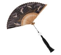 WEKADRIN Silk Foldable Craft Fan Vintage Handheld Adornment For Home Wall Decoration Japanese Chinese Style Smooth Handmade Art