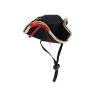 WEKADRIN Sombrero Pirata Divertido para Mascotas Pequeñas Disfraz Ajustable con Banda para Barbilla Accesorio de Fiesta para Gatos y Perros para Halloween y Sesiones de