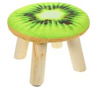 WEKADRIN Taburete Corto de Madera Maciza Pequeño para Sentarse, Antideslizante y Estable, Color Verde Kiwi, Adecuado para Cambio de Zapatos en Salón y Uso Infantil