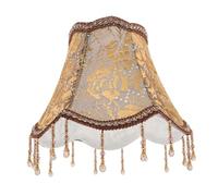 WEKADRIN Victorian Cloth Lamp Shade Vintage European Style Flower Design With Beaded Tassel Fringe For Living Bedroom Floor Bedside Light Cover