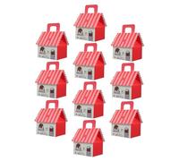 WEKAMOS 10 Piezas Caja Dulces Navideños con Asas para Galletas Chocolates y Diseño Casita Europea Elegante Resistente y Portátil para y Fiestas Navideñas