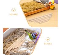 WEKAMOS 10 Piezas Percha para Pájaros de Madera con Tornillos Soporte para Jaula de Loro Varias Medidas Plataforma para Descanso y Molienda de Garras Accesorio para Periquitos Cacatúas y