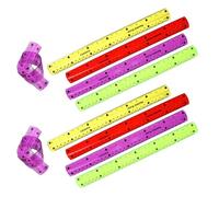 WEKAMOS 10 Unidades Regla Flexible PVC Irrompible Colores Mixtos Regla Transparente con Doble Escala para Estudiantes Oficina y Escuela