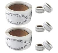 WEKAMOS 1200 Piezas Pegatinas Ovaladas Blancas para Tarros, Etiquetas Adhesivas Removibles Borde Negro Artístico, 25X57 MM, 1200 Unidades, para Conservas, Congelador y Organización de