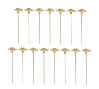 WEKAMOS 15 Piezas Broche Flor de Brillante para Mujer Accesorio Artesanal DIY Alfiler de Seguridad Metálico Resistente para Flores y Boda Joyería Versátil para Eventos Formales y Uso