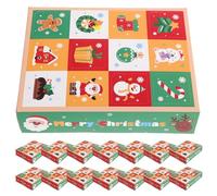WEKAMOS 15 Piezas Cajas de Regresiva Navideñas de Papel Compartimentos Rellenable para Dulces Cajas para Organizar y Decorar Fiestas para DIY Navidad