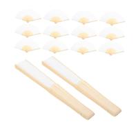 WEKAMOS 15 Piezas Unidades Blancos Plegables para Manualidades DIY de Mano Ligeros y Resistentes con Estructura de Bambú para Caligrafía Bodas Fiestas y Decoración Creativa