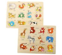 WEKAMOS 2 Juegos Puzzles de Madera para Animales Educativos Montessori Desarrollo Coordinación Mano-Ojo Habilidades Motoras Finitas Juguetes Temprana Educación Infantil