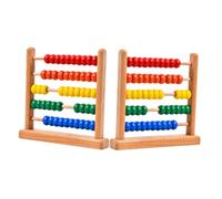 WEKAMOS 2 Piezas Abaco de Madera para Portátil y Robusto Herramienta de Matemáticas Diseño de Cinco para Aprendizaje Infantil y Preescolar