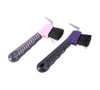 WEKAMOS 2 piezas Cepillo para Pezuñas de Caballo con Gancho Doble Función para Limpieza y Cepillado Herramienta Duradera de PP y Tpe para Caballos y Cabras Color Aleatorio Color Aleatorio