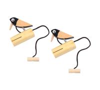 WEKAMOS 2 Piezas de Instrumento de Percusión de Madera, Timbre de Puerta Diseño de Pájaro Carpintero, Material Didáctico Musical Seguro para Educación Temprana y Desarrollo Sensorial