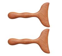 WEKAMOS 2 Piezas Gua Sha de Madera Sólida con Diseño de de Pez Herramienta Manual para Masaje Facial y Podal Masajeador Portátil de Madera Ergonomico para Bienestar Integral