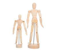 WEKAMOS 2 Piezas Muñeco Articulado de Madera para Artistas con Juntas Flexibles y Superficie para Pintura Figura Realista para Dibujo Modelado y Decoración para Estudio de Anatomía y