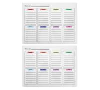 WEKAMOS 2 Piezas Pegatina de Pizarra White Borrable Autoadhesiva 30x40 Cm Calendario Semanal Removible para Oficina Hogar Escuela Organizador de Agenda y Tareas Diarias