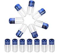 WEKAMOS 20 Piezas Unidades Botellas Pequeñas Plástico para Cápsulas y Pastillas Contenedores Transparentes con Tapa Segura para Viaje y Almacenamiento de Medicamentos y