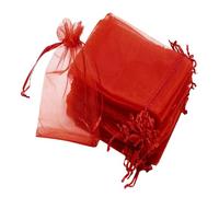 WEKAMOS 200 Piezas Bolsas de Organza Rojas Pequeños Bolsos con Cordón para Joyería Dulces y Viajes para Fiestas Bodas y Organización de Collares