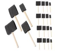 WEKAMOS 24 Piezas Pinceles Esponja de Espuma con Mango Madera para Pintura Manualidades y Teñido Kit Reutilizable para Principiantes