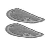 WEKAMOS 2piezas Alfombra para Gatos Semi-Redonda Redondeados Tapete para Caja Gatos Alfombrilla para Arenero Interior