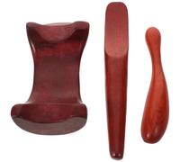 WEKAMOS 3 Herramientas de Masaje Gua Sha de Madera para Rostro, Cuello y Espalda, Palo Masajeador Manual Portátil, Raspador Facial Bordes Suaves, Tamaño Compacto para Viajar,