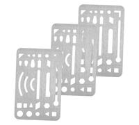 WEKAMOS 3 Piezas Escudo de Borrado de Acero Inoxidable Plantilla para Dibujo Artístico y Técnico Herramienta Versátil para Ingeniería y Diseño
