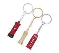 WEKAMOS 3 piezas Llaveros Vintage Londres con Diseño Cabina Buzón y Big Colgantes Decorativos para Bolso Accesorios Resistentes y Ligeros para Uso Diario