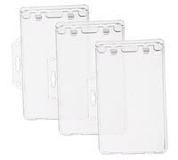 WEKAMOS 3 piezas Protector Tarjetas Identificación Abs Transparente Horizontal Funda Plástica Duradera para Carné Portatarjetas para Oficina y Diario