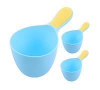 WEKAMOS 3 Piezas Unidades Vaso de Enjuague para Niña con Diseño Ergonómico y Mango Antideslizante Taza de Baño Reutilizable para Lavado de Cabello y Baño Infantil Azul