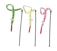 WEKAMOS 3 Piezas Varitas para Gatos con Juguetes de Serpiente Suave y Sonido Crujiente Juguete Interactivo para Gatitos de Caza para Interior y Exterior Entretenimiento Sensorial para