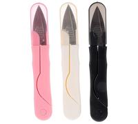 WEKAMOS 3 Tijeras para Hilo en Forma de U Mango Metálico y Tapa Transparente Tijeras para Punto de Cruz y Cortahilos Herramienta Doméstica Compacta y Ligera Set de 3 Colores Mixtos