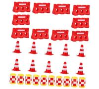 WEKAMOS 30 Piezas Educativo Conos de Tráfico Miniatura y Vallas de Plástico Juguetes de Señalización Vial para Desarrollo Cognitivo y Coordinación Motriz Material Duradero y Ligero