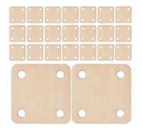 WEKAMOS 36 Tarjetas de Madera para Tejer 4 Agujeros, 5,5x5,5 Cm, 2 Mm de Grosor, Kit de 36 Piezas para Telar Manualidades, Tabletas para Tejer Diy, Accesorio Educativo para