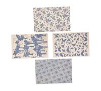 WEKAMOS 4 hojas Papel de Transferencia para Cerámica y Arcilla Calcomanías de Diseño Tradicional Azul y Blanco Resistente Altas Temperaturas de Láminas para Decoración de Alfarería y