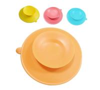 WEKAMOS 4 Piezas Bases de Succión de Silicona para Cuencos de Niña Accesorios Antideslizantes para Vajilla Infantil Ventosas Dobles para Evitar Derrames Comedor