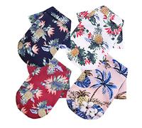 WEKAMOS 4 Piezas Camisas para Perros Pequeñas Transpirables con Estampado Hawaiano de Piña Ropa Casual para Mascotas Verano Camiseta de Manga Corta para Cachorro Colores y Diseño Cómodo