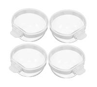 WEKAMOS 4 Piezas Comederos Colgantes Transparentes para Jaula de Periquitos y Recipientes Anti-derrame para Agua y Alimento Tazas Plásticas Desmontables para Aves Pequeñas