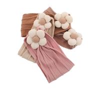 WEKAMOS 4 Piezas Conjunto de Diademas Elásticas Suaves para Niña Niña con Flores Banda de Transpirable para Recién Nacidos Lactantes y Pequeños Accesorios para Ocasiones Festivas