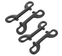 WEKAMOS 4 Piezas Gancho de Doble Extremo para Correa de Mascotas Clips Metálicos Resistentes Negros Aplicables con Collares Generales para Uso Exterior y Control de Dos Mascotas