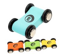WEKAMOS 4 Piezas Juguete de Coche de Madera Pequeño con de de Coche de Madera Interactivo para Regalo para Fiestas y Aprendizaje Temprano