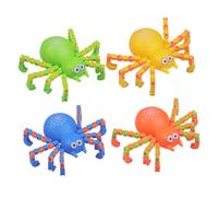 WEKAMOS 4 Piezas Juguetes Transformables de Cadena Mecánico para Araña DIY Flexible de Colores Verde Naranja Amarillo Azul para Estimular Creatividad y Educativo