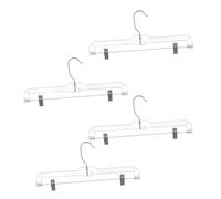 WEKAMOS 4 Piezas Perchas para Pantalones Ajustables con Clips Dobles de Unidades Perchas Telescópicas Transparentes de Plástico para Faldas y Ropa para Hogar y Tiendas