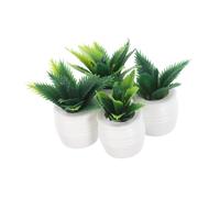 WEKAMOS 4 Piezas Plantas Artificiales Miniatura para Casa de Muñecas Decoración Simulada de Bonsáis Maceta Accesorios para Manualidades y Estanterías Verde Falso Seguro para Mascotas
