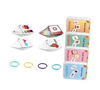 WEKAMOS 4 Piezas Tarjetas Flash Educativas para Aprendizaje Inglés Letras y Frutas Diseño Seguro y Estimulación del Interés Infantil