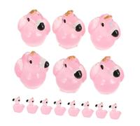 WEKAMOS 50 Piezas Mini Flamingo Figurines With Crowns Luminous Tiny Animal Models For Crafts Decor And Dollhouse Accessories