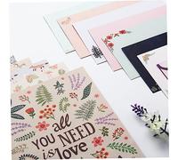 WEKAMOS 6 Papeles de Carta Coloridos con Diseño Floral Papel Seguro para Cartas Invitaciones y Correspondencia Incluye Sobres