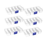 WEKAMOS 6 piezas Caja Organizadora Transparente con Unidades y Divisores Extraíbles Mini Caja de Almacenamiento Pequeña para Joyas Botones Cuentas y Herramientas Pequeñas Práctica y para