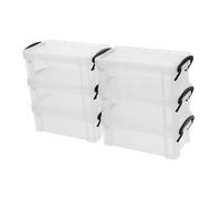 WEKAMOS 6 Piezas Cajas Transparentes para Lápices con Cierre Seguro Organizador Apilable de Plástico Resistente para Bolígrafos Marcadores Gomas y Otros Suministros de Oficina